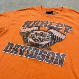 Harley-Davidson Savannah GA Orange T-Shirt Men’s Vintage Biker Graphic Southern